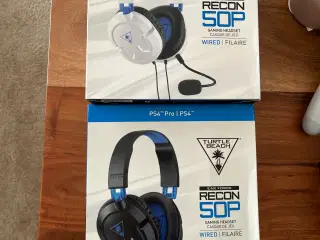 2 gamer headset i hvid og sort 