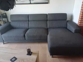 Sofa med chaiselong sælges