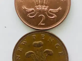 1981 UK 2 pence New Pence og 2001 2 pence