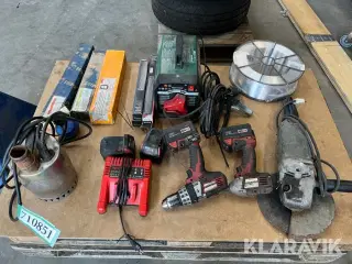 Lot - Milwaukee maskiner, Bosch vinkelsliber og øvrigt