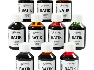 Batikfarve, ass. farver, 10x100ml/ 1 pk.