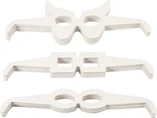 Briller, H: 4,5-10 cm, L: 32 cm, hvid, 160stk./ 1 pk.
