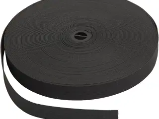 Holdbart sort elastikbånd 20 mm x 25 m