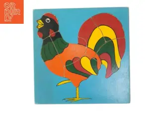 Træpuslespil med hane motiv (str. 30x30 cm)