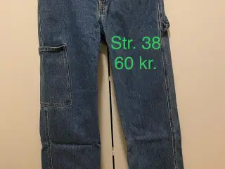 H&M denim jeans m/brede ben str.38