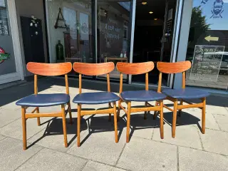 4 stk. nyrestaurerede retro spisebordsstole 