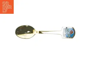 A. Michelsen design (Georg Jensen) juleske 1977 forgyldt sterlingsølvske med emaljedekoration (str. 16,5 cm)