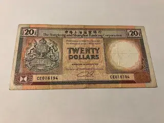 20 Dollars Hong Kong 1991
