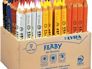 Super Ferby 1 Farveblyanter, L: 12 cm, mine 6,25 mm, ass. farver, 96stk./ 1 pk.