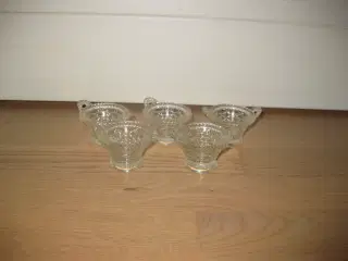 5 små glas saltkar af ældre dato pr stk