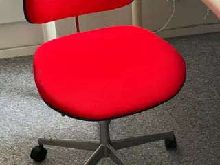 Labofa kontorstol, rød, justerbar