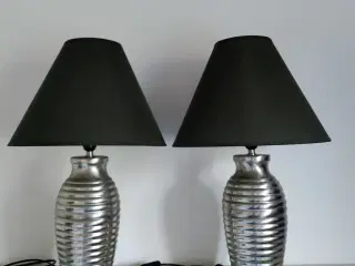 Lamper i stål med sort skærm, h: 64 cm