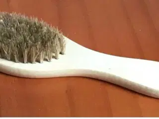 Lille børste med træskaft og naturhår ca 17 cm