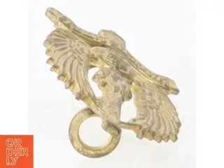 Messing vægophæng med ørn og anker motiv (str. 4x2 cm)