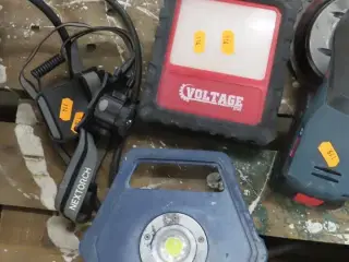 2 stk. arbejdslamper samt pandelampe