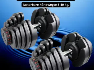 Justerbare håndvægte 2 x 40 kg. Helt nye