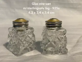 Glas strø med sterling låg
