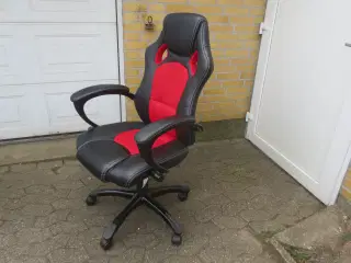 1 stk Gamerstol med sort læder 