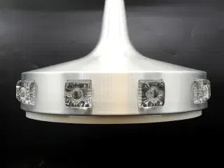 Space age pendel i aluminium med glas, 1960–70