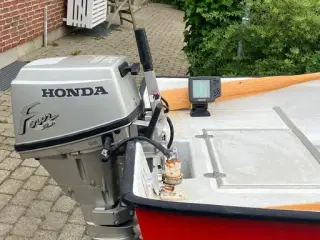 Glasfiberjolle 14 fod med Honda BF 15 A 15 motor 
