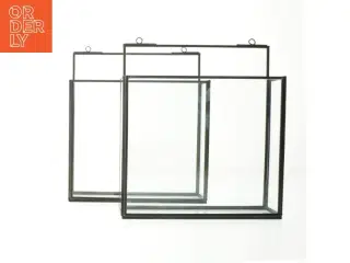 2 stk. vægophængt glas-display - Ib Laursen (str. 25x22,5x6 cm)