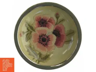 Dekorativ skål med broderet blomstermotiv Lyserøde franske anemoner (str. Diameter 12,5 cm)
