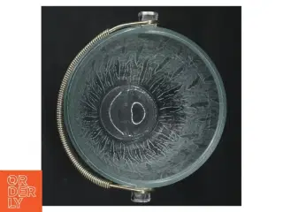 Isterningespand i glas og metal (str. H. 13,5 cm. ø. 12,5 cm)