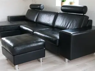 Skalma Function lædersofa m. chaiselong 