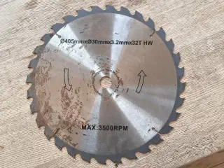 Rundsavsklinge Ø405 mm. Ø30 hul 3,2 32T