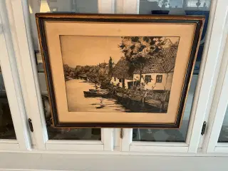 Grafiskkunst-Frode Sørensen- Køge Å- 50x40 cm 