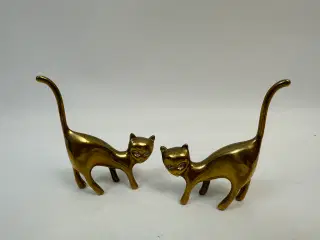 2 stk. messing katte (ældre)