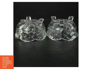 Krystal lysestager (str. Ø. 13 cm. længde, 9 cm)