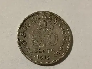 50 Cents Ceylon 1919