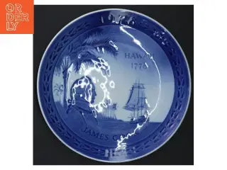 Dekorativ tallerken med Captain Cook motiv fra Royal Copenhagen (str. 18,5 cm)