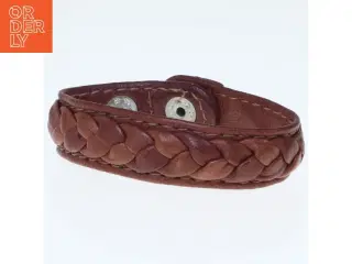 Brun læderarmbånd (str. 21,5 cm)