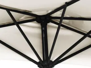 Balkonparasol med aluminumsstang sandfarvet 300 x 155 cm halv