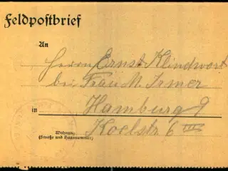 Feldpostbrev - 11 - 11 - 17 - Til Hamburg