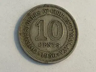 10 Cents 1950 Malaya & British Borneo