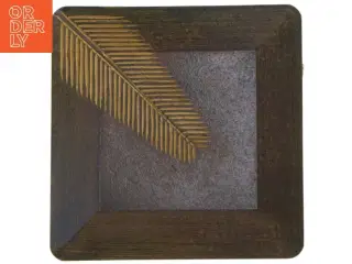 Udskåret Træ fad (str. 21 x 21 cm)