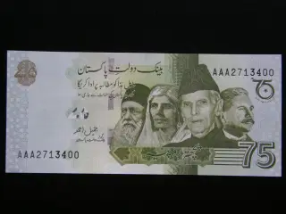 Pakistan  75 Rupees  2022  Unc.