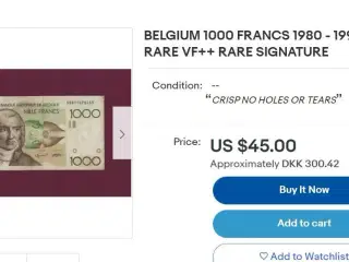 BELGIEN MILLE 1000 FRANCS 1980 - 1996 Andre Gretry