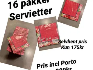 1 kasse m/16 pakker servietter