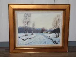 Oliemaleri Kurt Haugaard  rammemål 56 cm x 46 cm