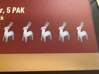 "TILBUD " Mini akryl rensdyr 5 stk. med lys