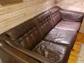 Brun lædersofa 3 personer