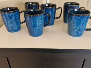 6 Keramik krus blå