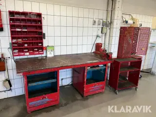 Værksted bord/skab Wurth filebænk/reol/skab