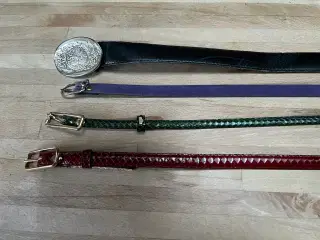 Bælter, Slange/krokodille/ruskind/skind/læder mm
