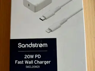 iPhone oplader - Sandstrøm 20W PD Fast Wall Charge