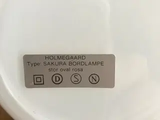 Sakura bordlampe, Holmegaard  -  stor oval rosa